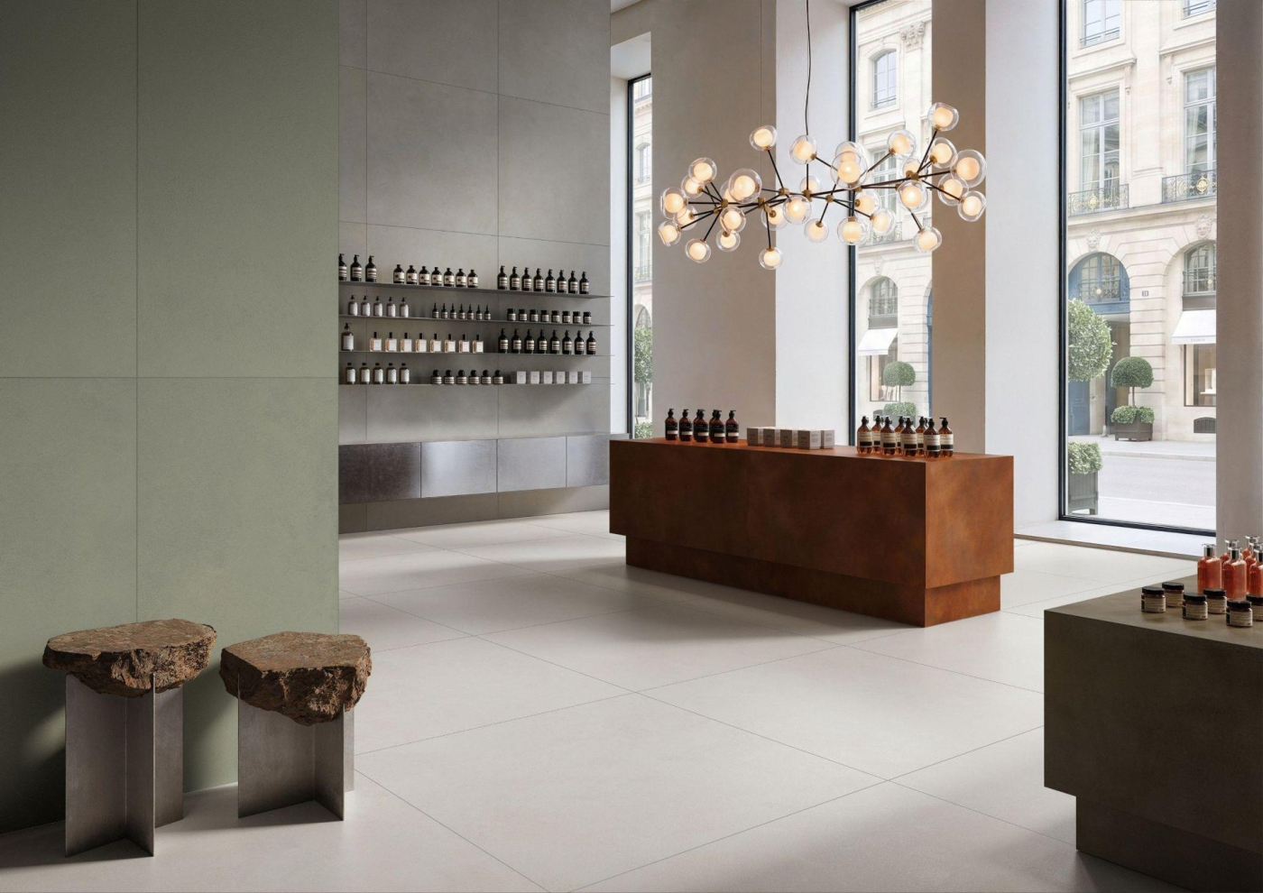 VitrA Tiles showroom interior with large-format tiles: Explaining The Code: How VitrA Tiles Framed Its New Design Codes for Cersaie 2026