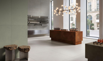 VitrA Tiles showroom interior with large-format tiles: Explaining The Code: How VitrA Tiles Framed Its New Design Codes for Cersaie 2026